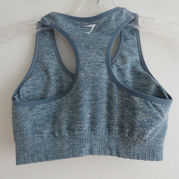 GYMSHARK Vital Seamless 2.0 Sports Bra in Blue Marl - Size S - Picture 9 of 14